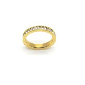 Stainless steel gold plated April eternity band